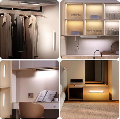 5 Pack Under Cabinet Lighting,Rechargeable Motion Sensor Light Indoor,3 Colors Dimmable,Magnetic Closet Lights,Under Counter Lights for Kitchen