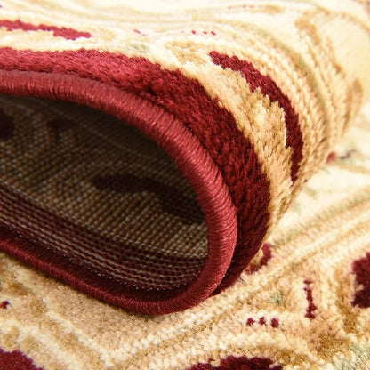 Unique Loom Versailles Collection Traditional Classic Floral Motif Area Rug (5' 0 x 5' 0 Round, Burgundy/Ivory)