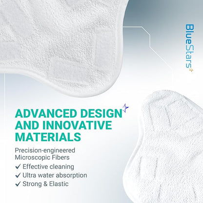 BlueStars 8-Pack Microfiber Steam Mop Pads – Compatible Replacement Pads for Popular 5-in-1 Steam Mop Models – Washable & Reusable