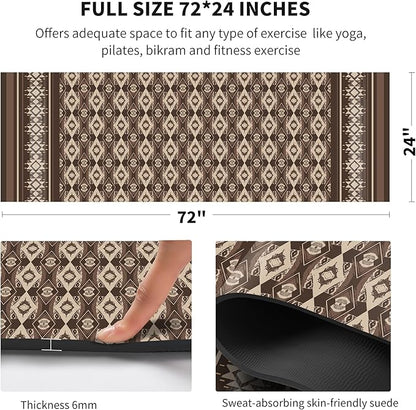 nuveti Yoga Mat Print Extra Thick TPE Non Slip Fitness Exercise Mat with Carrying Bag,72"x24" Extra Thick 6MM Exercise & Workout Mat for Yoga, Pilates Fitness and Floor Exercises
