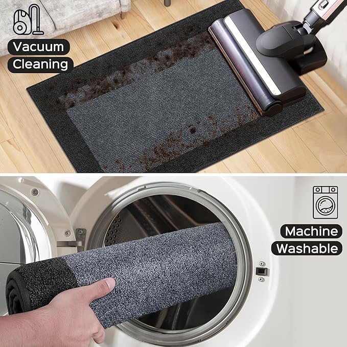 Washable Area Rug 34" x 60", Non Slip Kitchen Rug for Floor, Absorbent Entrance Runner Rug for Bedroom, Living Room, (Roll Packing)