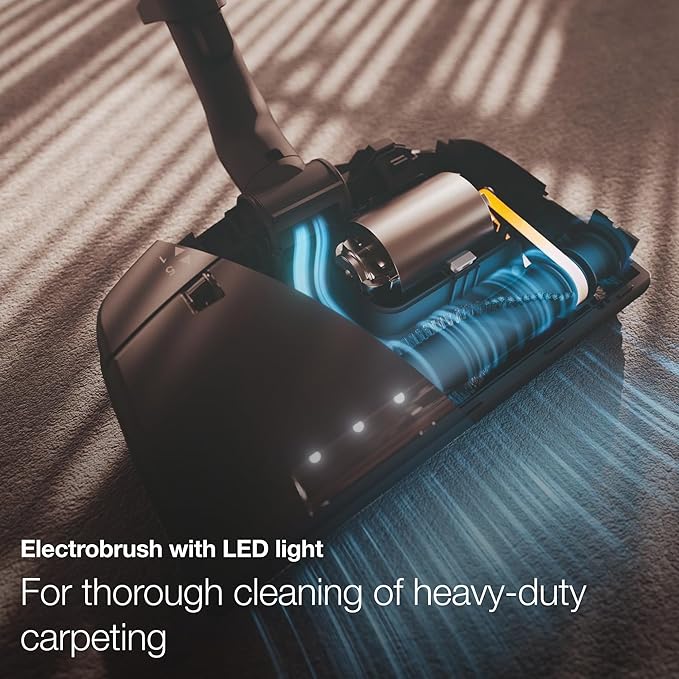 Miele Complete C3 Marin Bagged Canister Vacuum Cleaner with Electrobrush Floorhead, Suitable for Carpets and Hard Floors, in Marine Blue