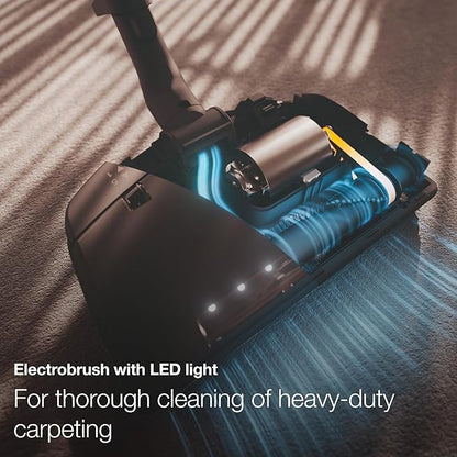 Miele Complete C3 Marin Bagged Canister Vacuum Cleaner with Electrobrush Floorhead, Suitable for Carpets and Hard Floors, in Marine Blue