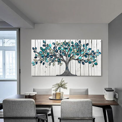 CHATYOUNG Wall Art for Bedroom - Modern Paintings Wall Pictures Green Tree of Life Landscape Artwork for Living Room Bathroom Dining Room Office Kitchen Home Decor 40"x20"