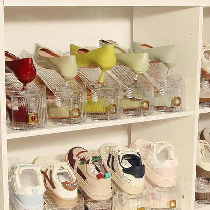 8 Pack Shoe Slots Organizer, Shoe Stackers Organizer for Closet Adjustable Shoe Holder Space Saver 50% Shoes Racks for Closet Organization