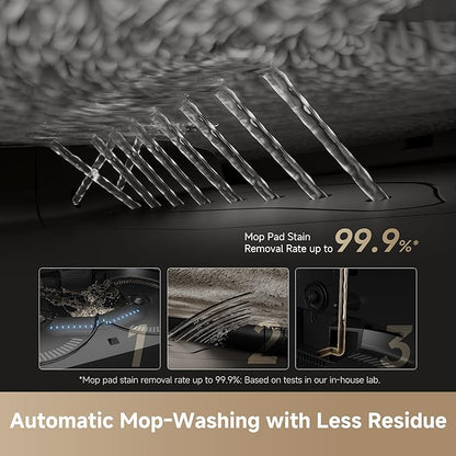 DREAME X50 Ultra Complete Robot Vacuum and Mop with Auto-Empty and Mop Self-Cleaning, 20,000Pa Suction, Obstacle Avoidance and 360° Navigation, Corner to Edge Deep Cleaning, Detangling Brush (Black)