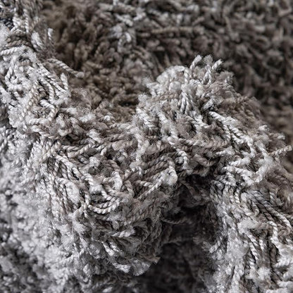 Unique Loom Solid Shag Collection Area Rug (3' 3" Round, Cloud Gray)