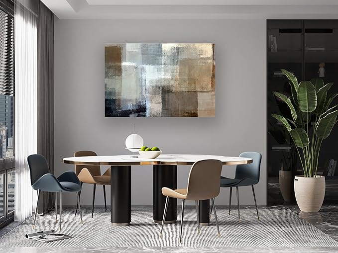 Baisuart A61269 Canvas Prints Abstract Wall Art Print Paintings Grey and Brown Stretched Canvas Wooden Framed for living Room Bedroom and Office Home Decor Artwork XLarge 24x36inch