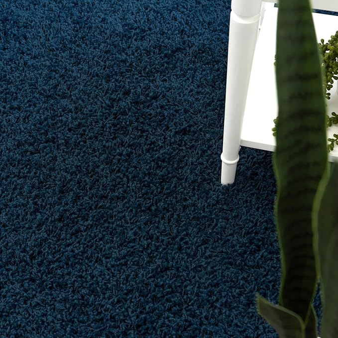Unique Loom Solid Shag Collection Area Rug (8' Octagon, Sapphire Blue/ Navy Blue)