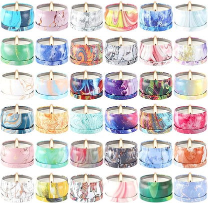 36 Pack Scented Candles Gift Set for Woman, Jar Candle, 2.5 oz Soy Wax Tin Candle-Ideal Gift for Travel Home Décor
