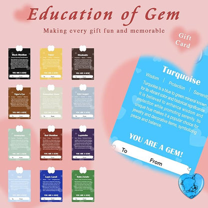 21 Pack Valentine’s Day Gifts for Kids, Valentine’s Day Cards with Heart-Shaped Crystal Gemstones for School Classroom Exchange, Valentine Party Favors&Goody Bag Fillers for Girls and Boys Ages 4–12