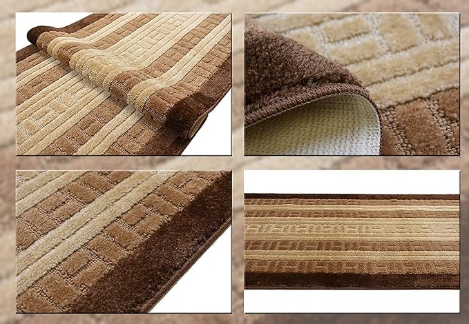 ORFA HOME Custom Cut Hallway Runner Rug, Slip Resistant, 31 Inch Wide X Your Choice of Length, Path Brown, 31 Inch X 50 feet