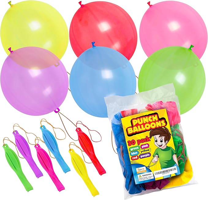 Giraffe 18 Inch Large Thick Latex Neon Rubber Balloons for Kids 30 Pack Bulk - Boys & Girls Birthday Decorations Balloons Party Favors 8-12 Outdoor Strong Party Baloons - Bright Colored Ballon Bag