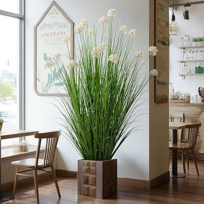57in Lifelike Artificial Tall Grass Plant with 19 Lifelike Dandelion Flower and Non-Toxic,odorless Fake Tall Frass Plant Fake Plants for Indoor Decoration,Home Decor