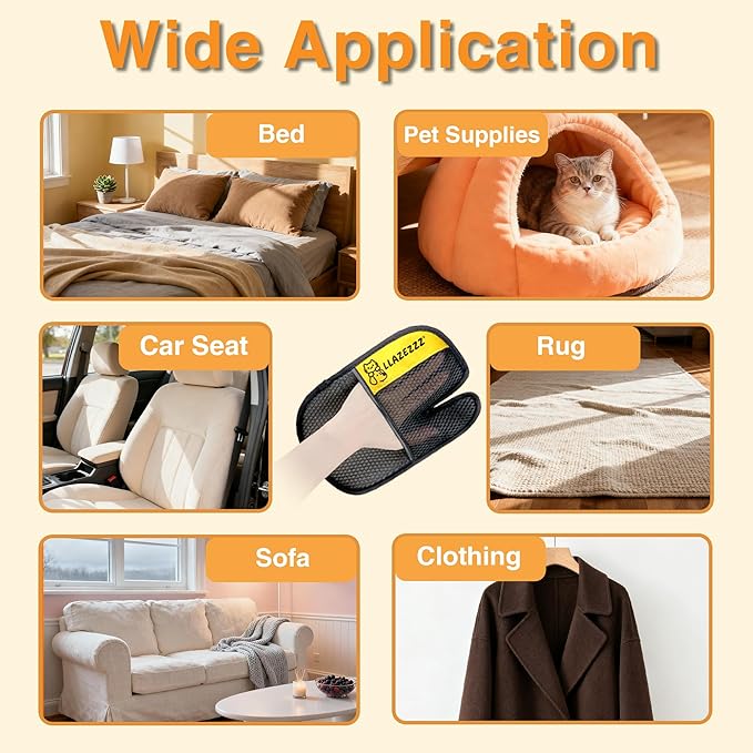 4 PCS Pet Hair Removal Glove for Dogs & Cats, Five-Finger Electrostatic Reusable Pet Hair Glove, Magic Brush Pet Hair Remover Tool for Clothing, Couch, Carpet, Car Seat