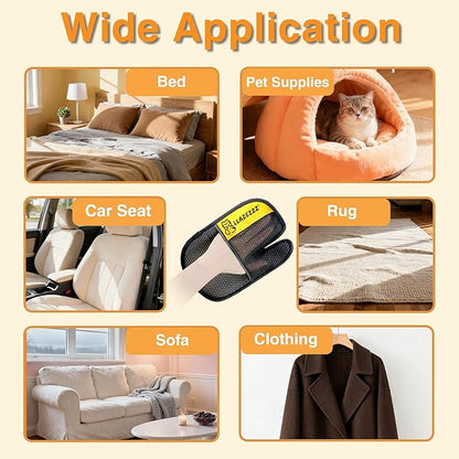 4 PCS Pet Hair Removal Glove for Dogs & Cats, Five-Finger Electrostatic Reusable Pet Hair Glove, Magic Brush Pet Hair Remover Tool for Clothing, Couch, Carpet, Car Seat