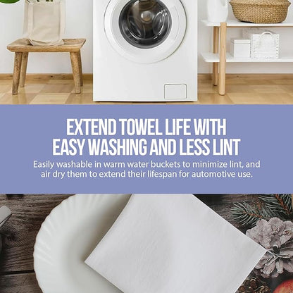 Dish Cloths Cotton| Kitchen Wash Cloth| Shop Towels Absorbent and Lint Free Flour Sack| Dishcloths for Kitchen Washing Dishes|Thick Absorbent Quick Dry Dish Rags | 12 Pack 13"x13" White
