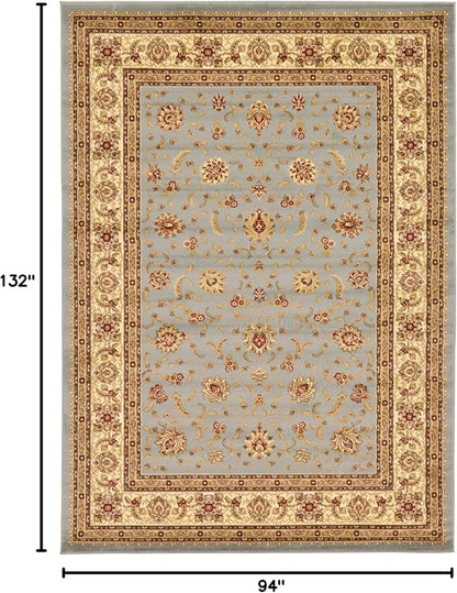 Rugs.com Aditi Collection Rug – 7' 10 x 11' Light Blue Low Rug Perfect for Living Rooms, Large Dining Rooms, Open Floorplans