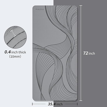 Large Yoga Mat-72’x36’x0.4’ Extra Width ＆ Thick,Comfortable,Non-Slip Exercise Mat-Works Great on All Floor for Stretching,Yoga Studio,Gym or Home Workouts