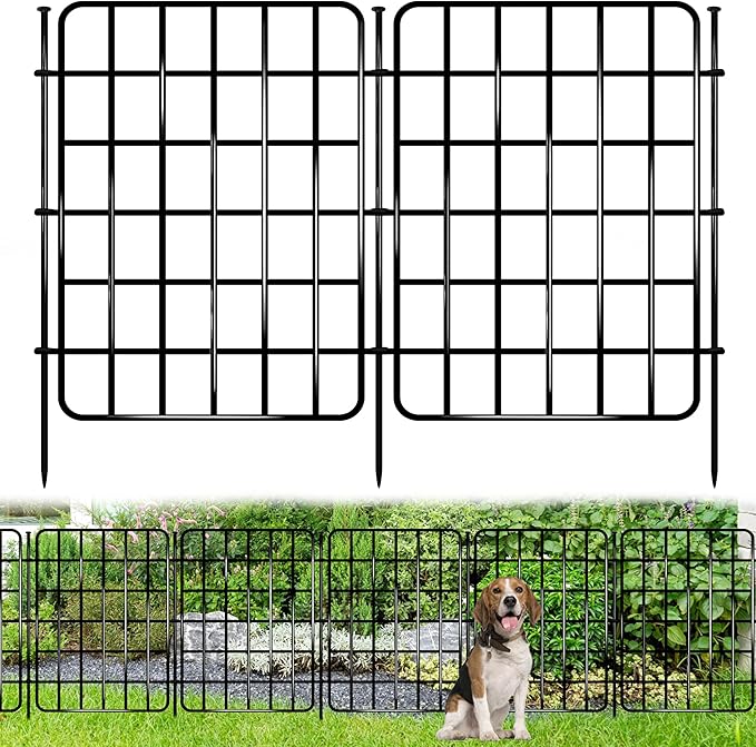 30ft x 22in Garden Fence Animal Barrier, 28 Panels No Dig Fence Border, Rustproof Metal Decorative Garden Fence with Ground Stake, Flower Bed Edging Border for Dog, Rabbit, Outdoor Yard Patio Decor