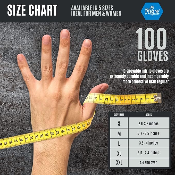 MED PRIDE Maxx Strength Nitrile Industrial Orange Gloves, 8 Mil Thick - Diamond Texture Disposable Heavy-Duty, Tear-Resistant