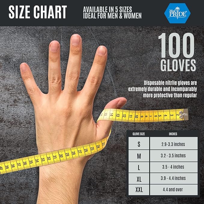 MED PRIDE Maxx Strength Nitrile Industrial Orange Gloves, 8 Mil Thick - Diamond Texture Disposable Heavy-Duty, Tear-Resistant