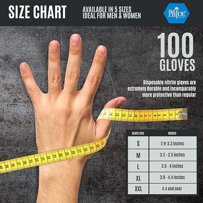 MED PRIDE Maxx Strength Nitrile Industrial Orange Gloves, 8 Mil Thick - Diamond Texture Disposable Heavy-Duty, Tear-Resistant