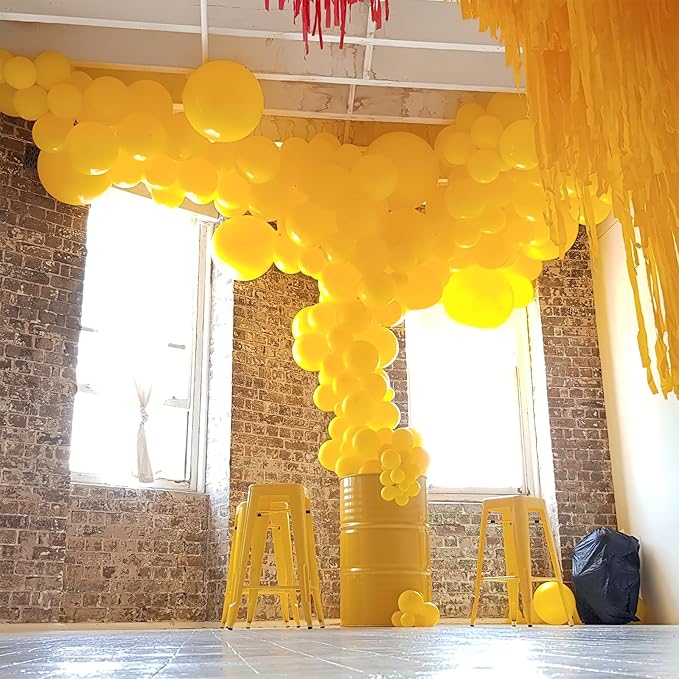 PartyWoo Mustard Yellow Balloons 50pcs 12 Inch Yellow Fall Balloons for Birthday Graduation Gender Reveal Engagement Baby Shower Bee Summer Sunflower Little Cutie Lemon Party Decorations Yellow-Y10