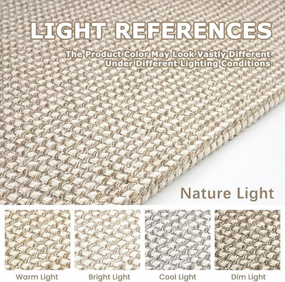KOZYFLY Long Runners for Hallways 2x12 ft Washable Kitchen Runner Non Slip Rubber Backed Hallway Rugs Cotton Entryway Runner Rug Floor Carpet for Indoor Hall, Backdoor, Kitchen, Ivory/Khaki