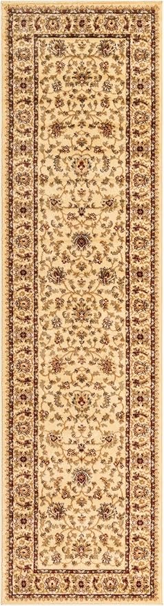 Rugs.com Aditi Collection Rug – 2' 7 x 10' Runner Cream Low Rug Perfect for Living Rooms, Large Dining Rooms, Open Floorplans