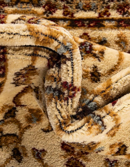Rugs.com Aditi Collection Rug – 7 Ft Runner Cream Medium-Pile Rug Perfect for Hallways, Entryways