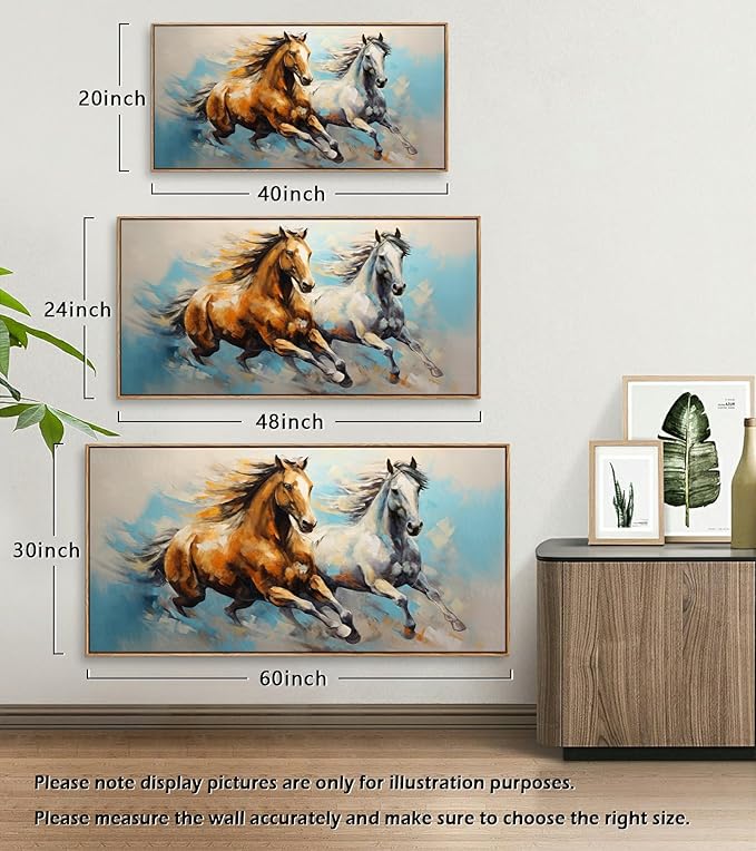 YYYYHPP WKYP2275 Wall Art Horses Pictures Canvas Wall Art Wood Framed Canvas Prints Painting Horses Pictures Ready to Hang for Living Room Bedroom Kitchen Home and Office Wall Decor
