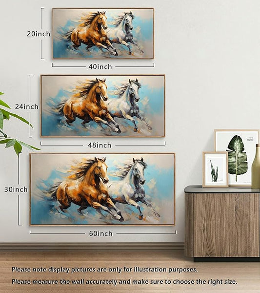 YYYYHPP WKYP2275 Wall Art Horses Pictures Canvas Wall Art Wood Framed Canvas Prints Painting Horses Pictures Ready to Hang for Living Room Bedroom Kitchen Home and Office Wall Decor
