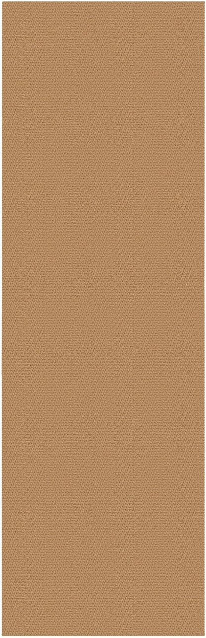 Braided Runner Rug 2x8 Ft Washable Runners for Hallways Kitchen Runner Rug with Rubber Backing Cotton Entryway Runner Indoor, Woven Floor Carpet for Hall Kitchen Bedroom, Warm Tan
