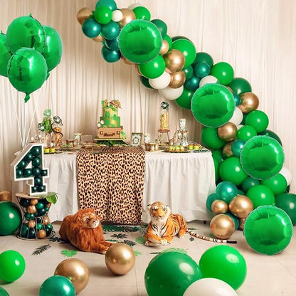 TONIFUL 30Pcs 18 Inch Round Balloons Large Green Round Shape Foil Balloons Big Green Round Helium Mylar Decorations for Birthday Wedding Baby Shower Anniversary Engagement Party Supplies