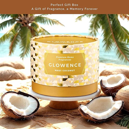 Coconut Scented Candle - 100% Natural Soy Wax - Large 3 Wick Jar Candle - Up to 40 Hours Burning Time - Aromatherapy Candles for Home - Housewarming Gift for Men and Women