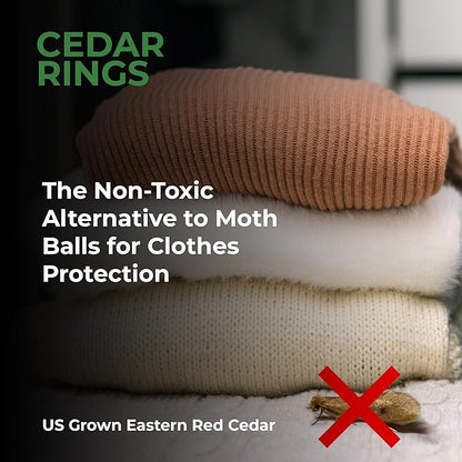 80 Cedar Rings for Clothes Storage - Stop Clothes Damage - 80 Fresh Cedar Rings