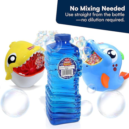 Kidzlane Bubbles Solution Refill 67.63 oz - Large and Easy-Grip Bottle for Bubble Machine, Guns, and Wands - Toddler Liquid Refill for Ages 3 and Above - Easter Basket Filler and Easter Party Favor