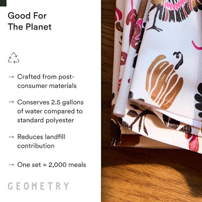GEOMETRY Christmas Dinner Napkins - Premium Cloth Napkins - Quick Dry & Super Absorbent Table Napkins - Premium Geosuede Linen Napkins - Pine 19" x 19" - 6 Pieces