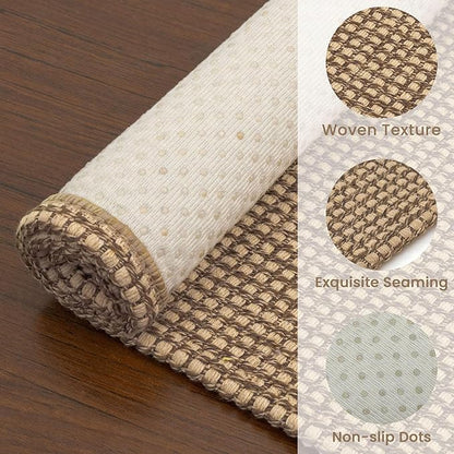 EARTHALL Runner Rug 3x18 Ft Washable Runners for Hallways Extra Long Woven Non Slip Entryway Runner Braided Kitchen Runner Indoor Outdoor Carpet Runners for Hotels, Officel, Stair, Orange/Tan/Brown
