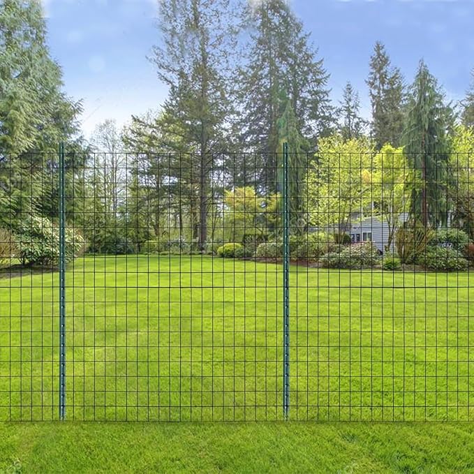 Black PVC Coated Welded Wire Fencing, 60in High x 100ft Long, 2 inch x 4 inch 14GA 2/3/4/5/6 Ft Tall Welded Wire Fence Rolls, Black Metal Garden Fence Wire Roll Garden Fencing for Yard