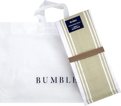 Premium Kitchen Towels (20”x 28”, 6 Pack) | Large Cotton Dish Towels | Flat & Terry Highly Absorbent Kitchen Linen Set with Hanging Loop | Wide Stripe Sage Green