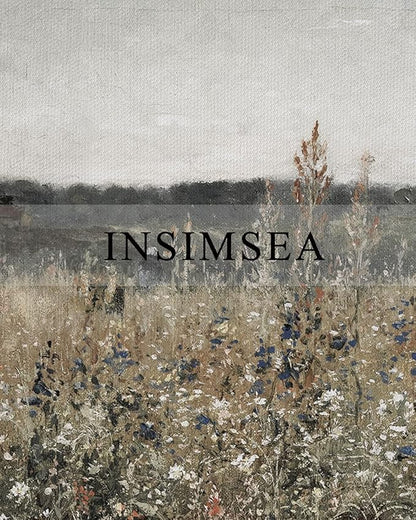 InSimSea Framed Canvas Wall Art Vintage Decor, Wildflower Field Vintage Wall Art Canvas Prints, Modern Farmhouse Bathroom Home Wall Decor, 16"x24"