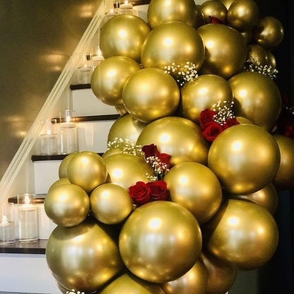 130pcs Metallic Gold Balloons Different Sizes 18" 12" 10" 5" Party Latex Balloons for Birthday Graduation Baby Shower Wedding Anniversary New Year Party Decorations