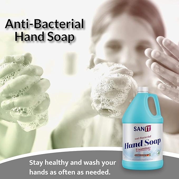 Sanit Antibacterial Foaming Hand Soap Refill - Advanced Formula with Aloe Vera and Moisturizers - All-Natural Moisturizing Hand Wash - Made in USA, Mango Coconut, 1 Gallon