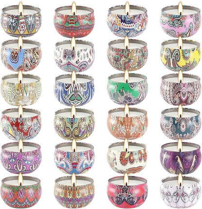 24Pack Scented Candles,Soy Wax Jar Candles,Aromatherapy Candles for Home 2.5 OZ Scented Candles for Mom for Christmas Candles, Birthday, Thanksgiving, Mother's Day,Valentine'sDay