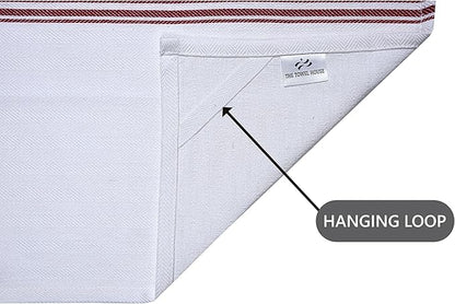 100% Cotton Kitchen Towels – Highly Absorbent and Quick-Dry Dish Towels with Hanging Loop – Large 18x28 Inches – Red (Pack of 8) | Soft, Durable and Lint-Free for Kitchen and Home Use
