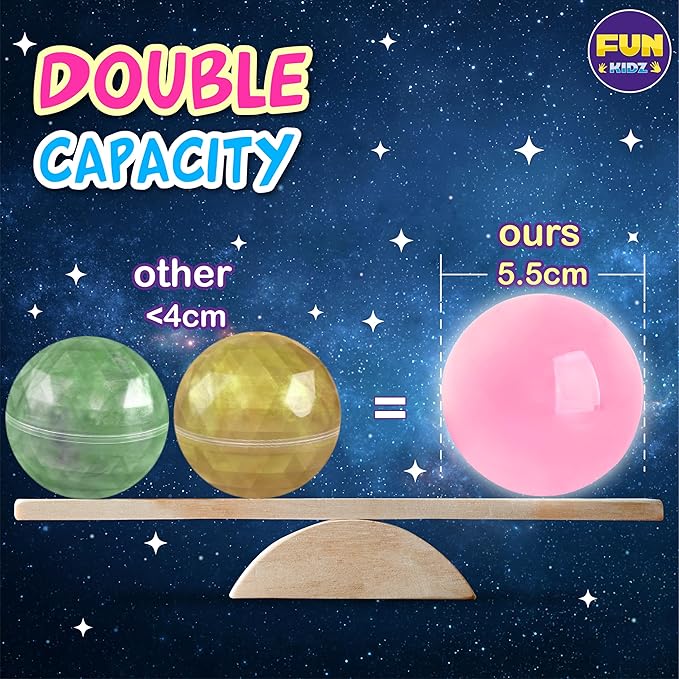 Big 25 Variety Slime Balls Party Favors for Kids, FunKidz 5.5cm Ball Size Bulk Premade Slime Pack Toys for Boys Girls 6-12 with Galaxy, Butter, Cloud, Unicorn, Mermaid, Glow, Clear Slimes