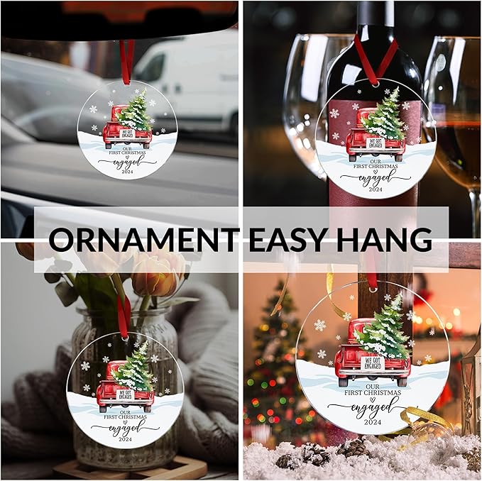 Our First Christmas in Our New Apartment 2025 Xmas Ceramic Ornament - Apartment Decor House Warming Gifts 1st Apartment Christmas Ornament (Engaged Ornament 2)