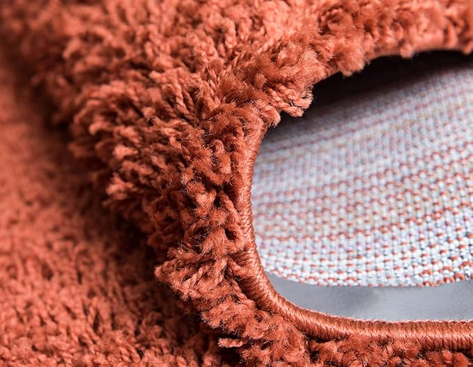 Unique Loom Solid Shag Collection Area Rug (2' 2" x 3' 1" Rectangle, Terracotta)